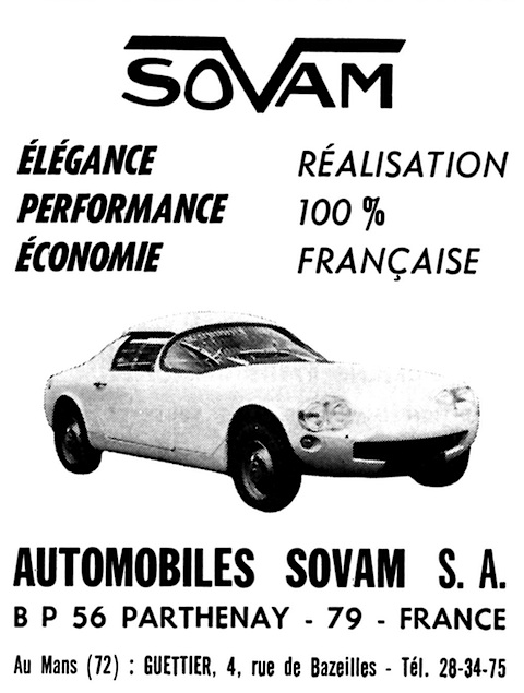 Inserat von SOVAM im Rennprogramm von Le Mans im Jahre 1967