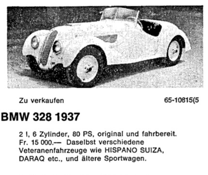 BMW 328 von 1937 zu verkaufen