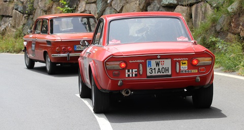 Lancia Fulvia und NSU TT auf der Fahrt zum Red Bull Ring an der Ennstal Classic 2011