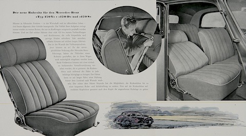 Mercedes-Benz 170 V Verkaufsprospekt - die tollen Sitze