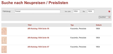 Eingabefelder bei der Preislisten-Suche auf Zwischengas