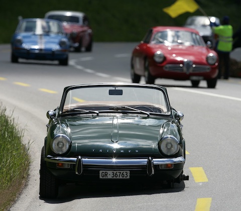 Radloser Triumph Spitfire MK III von 1968 bei der Lenzerheide Motor Classics 2011