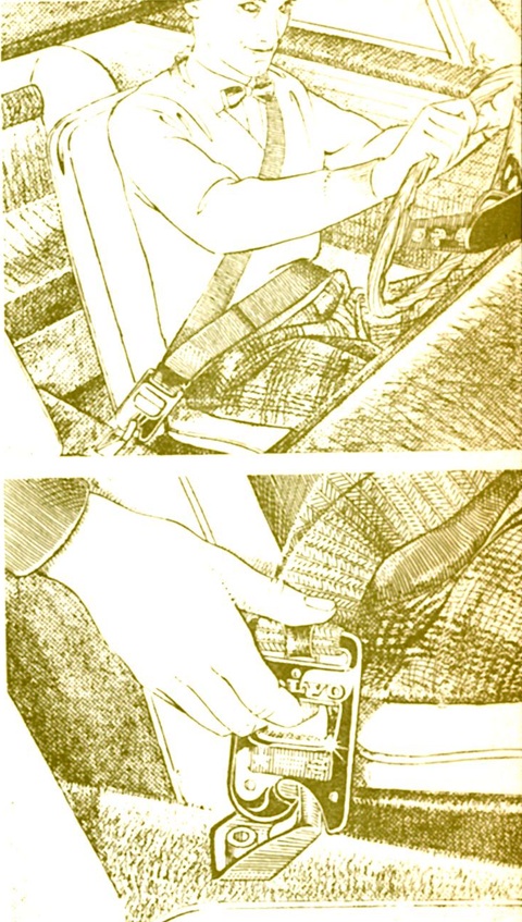 Wie man sich im Volvo P 1800 angurtet