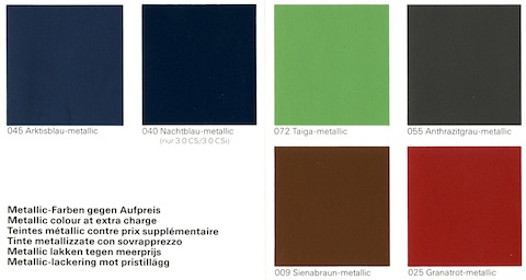 BMW Farbauswahl im Jahr 1974 (Teil 2)