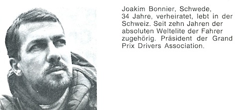 Joachim Bonnier im Verkaufsprospekt des Plymouth Barracuda