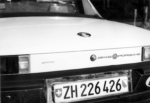 Wankel-Schriftzug auf dem umgebauten Porsche 914/6 von 1971