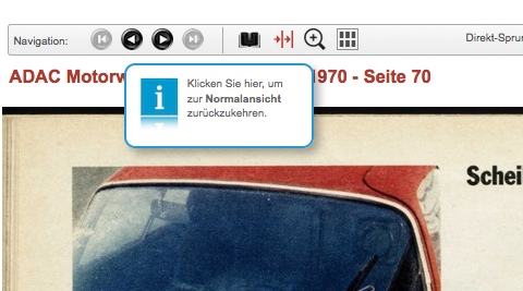 Hinweise bei der Faksimile-Navigation