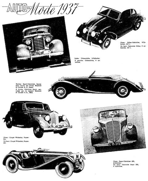 Automode im Jahr 1937 in der Illustrierten Automobilrevue von 1937