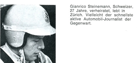 Gianrico Steinemann im Verkaufsprospekt des Plymouth Barracuda von 1967