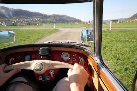 An Bord des Messerschmitt KR 200 - Blick vom Rücksitz