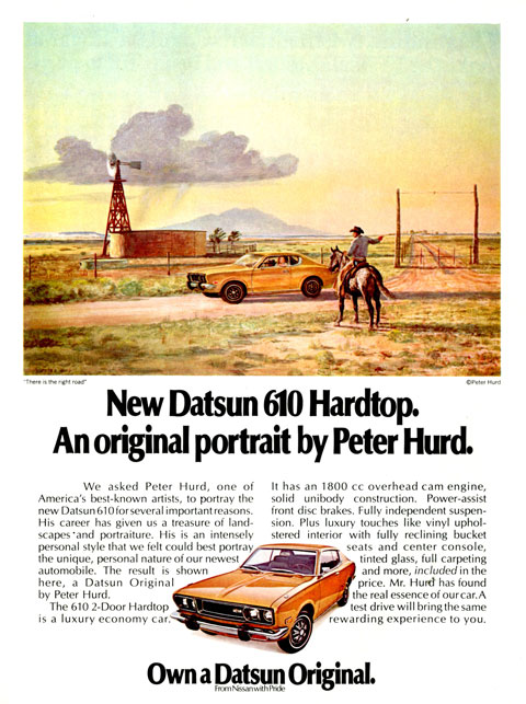 Datsun HT 610 von 1973 - ganzseitige Werbung im Jahr 1973