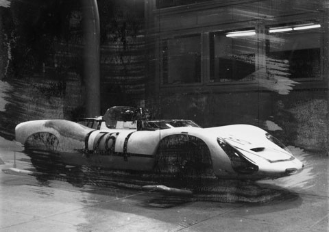 Porsche 910 Spyder - Vorbereitung Aerodynamikversich (© Privatarchiv Gerhard Schröder)
