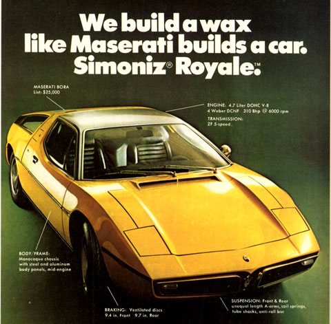 Simoniz Wagenpflege Werbung 1973