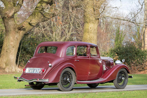 Heckansicht des Riley 9 Monaco Salloon 1936 (© Bonhams)