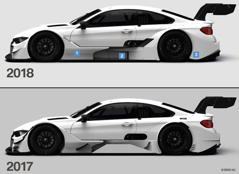 BMW M4 DTM von 2017 und 2018 (© BMW AG)