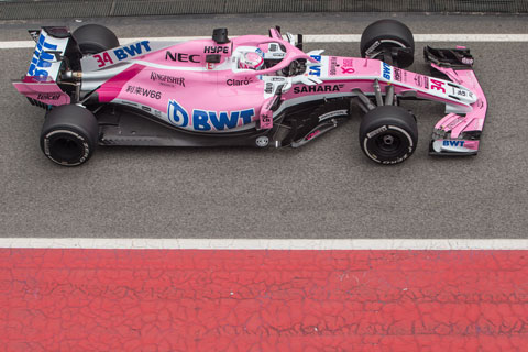 Force India von 2018 bei Testfahrten (© Daniel Reinhard)