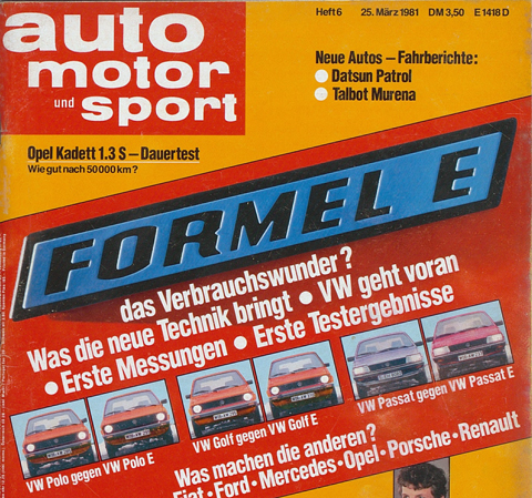 Auto Motor und Sport Heft 6/1981 - Ausschnitt aus dem Titelblatt