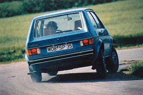 Kurvenverhalten des VW Golf LS von 1974 (© Auto Motor und Sport)