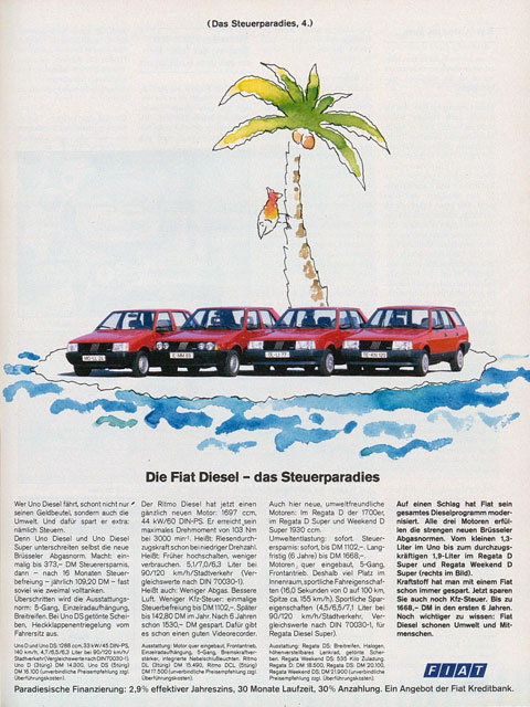 Fiat Werbung im Jahr 1985