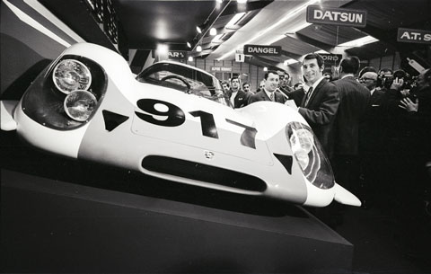 Premiere des Porsche 917 am Genfer Autosalon 1969 (© ETH-Bibliothek Zürich, Bildarchiv / Fotograf Hans Gerber / CC BY-SA 4.0)