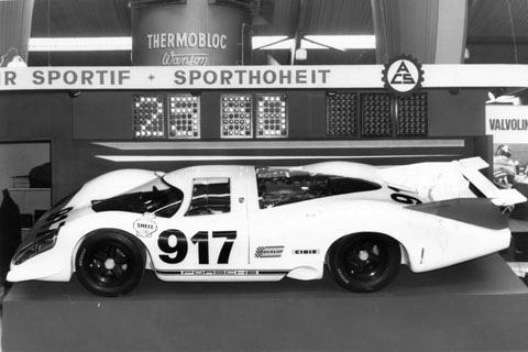 Premiere des Porsche 917 am Genfer Autosalon 1969
