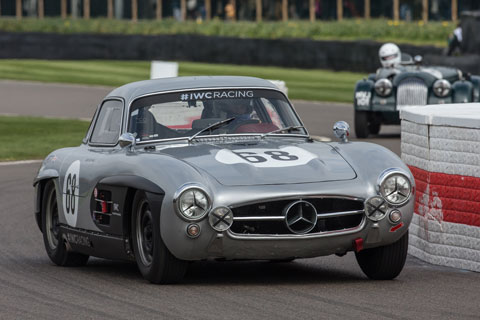 David Coultard im Mercedes-Benz 300 SL am Goodwood MM 77 (© Daniel Reinhard)