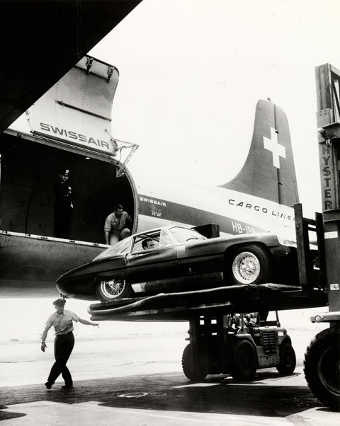 Alfa Romeo 6C 3000 CM Superflow IV im Jahr 1960 (© ETH-Bibliothek Zürich, Bildarchiv/Stiftung Luftbild Schweiz / Fotograf: Swissair / LBS_SR07-00004 / CC BY-SA 4.0)