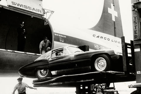 Alfa Romeo 6C 3000 CM Superflow IV im Jahr 1960 (© ETH-Bibliothek Zürich, Bildarchiv/Stiftung Luftbild Schweiz / Fotograf: Swissair / LBS_SR07-00004 / CC BY-SA 4.0)