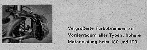 Werbung für die Mercedes-Turbo-Bremsen in den Fünfzigerjahren