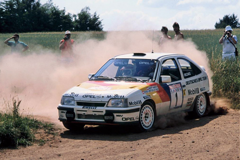 Opel Kadett GTE an der Hundsrück Rallye 1989