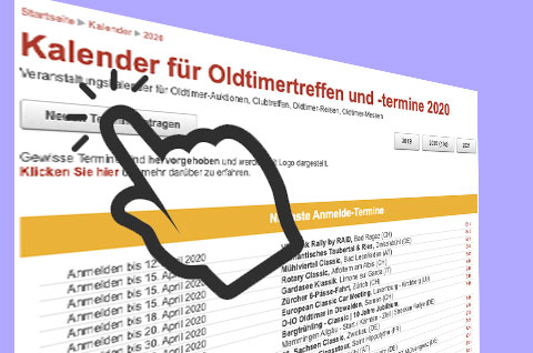 Oldtimer Termine selber erfassen und ändern