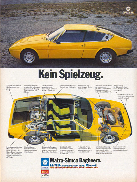 Werbung für den Matra-Simca Bagheera