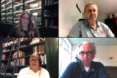 Die Experten und die Moderatorin im Hiscox-Webinar