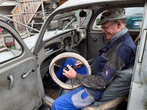 VW Käfer Pickup von 1949 - abnehmbares Lenkrad