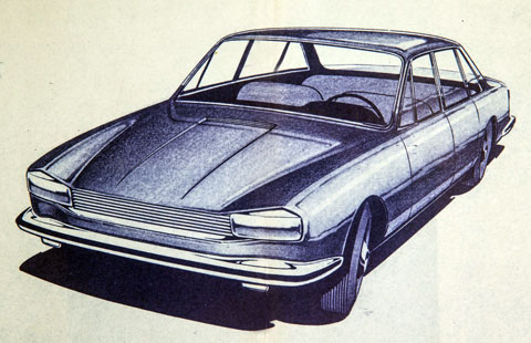 Aldo Brovarones Entwurf zum Peugeot 504