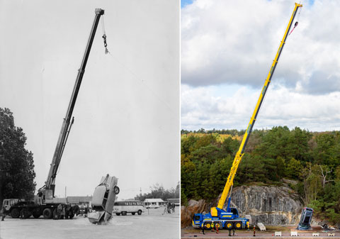 Crashest 1971 und 2020 im Vergleich (© AR/Volvo)