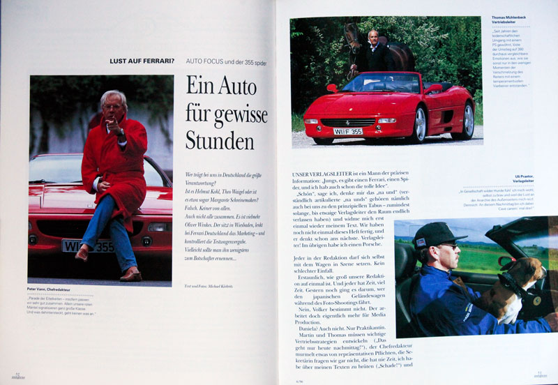 Ferrari F355 Spyder in Auto Focus 6/1996