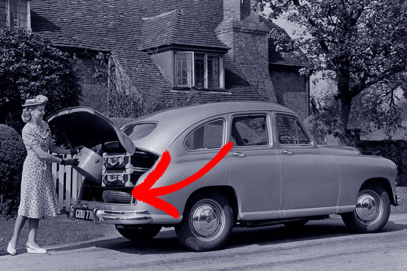 Standard Vanguard von 1949 mit Reserverad