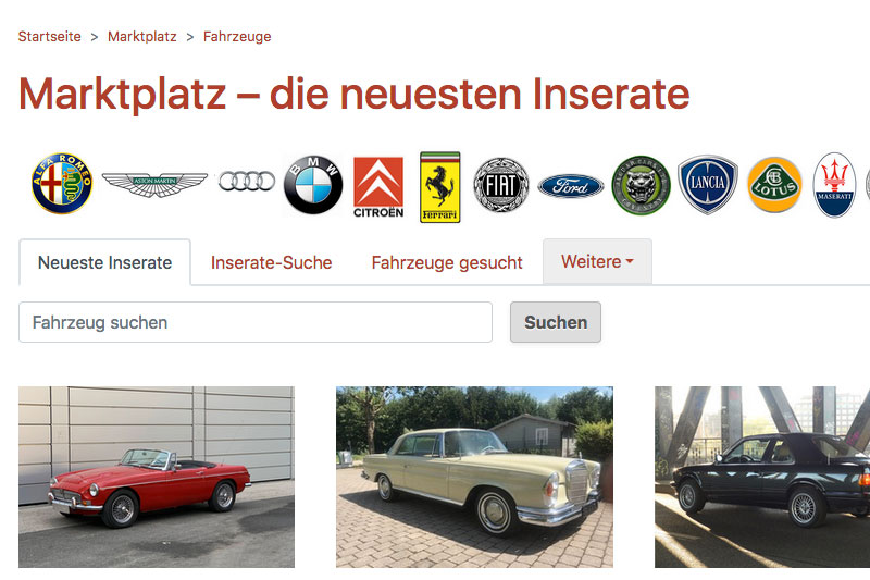 Marken-Sammlung im Zwischengas-Fahrzeugmarkt