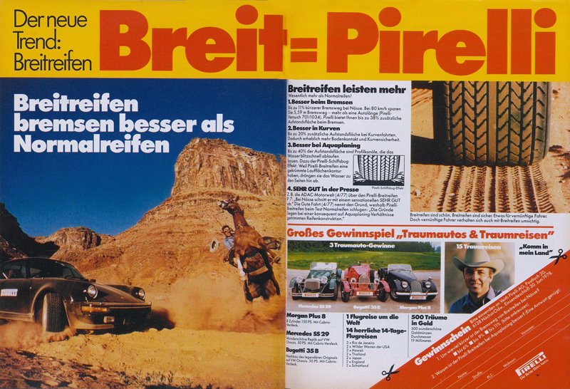 Pirelli P7 in der Werbung im Jahr 1978