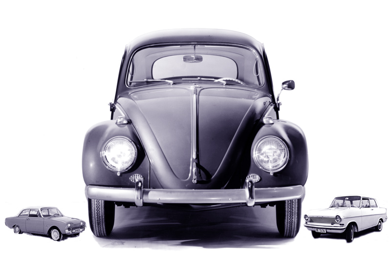 VW Käfer (und Opel Kadett, Ford Taunus) (© Collage zwischengas)