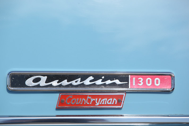 Bezeichnung auf dem Heck des Austin 1300 Countryman (© Bruno von Rotz)