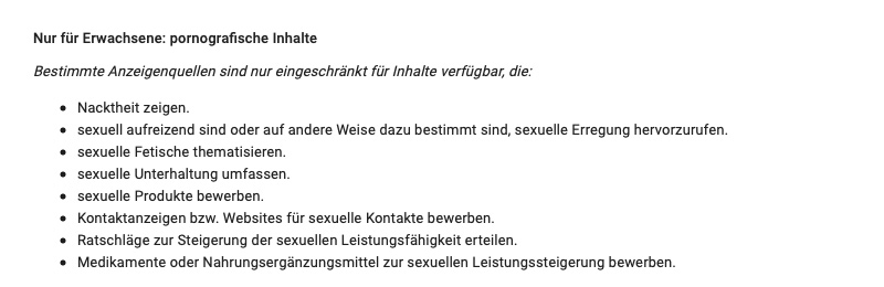 Nur für Erwachsene ...