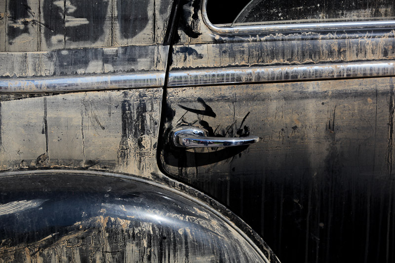 Blick auf die Flanke des Flutopfers Mercedes-Benz 170 V an der Classic-Gala Schwetzingen (© Bruno von Rotz)