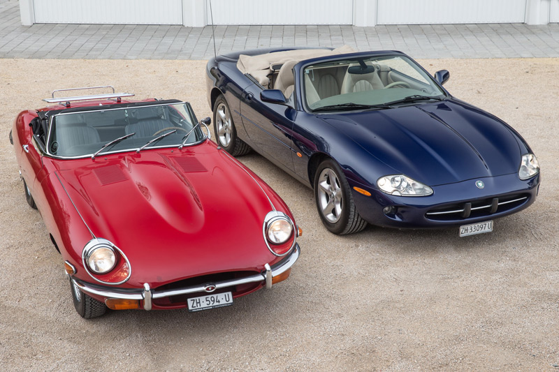 Jaguar E-Type (1970) und Jaguar XK8 (2000) (© Daniel Reinhard)