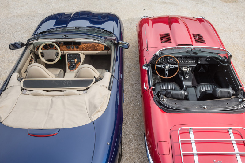Jaguar E-Type (1970) und Jaguar XK8 (2000) (© Daniel Reinhard)