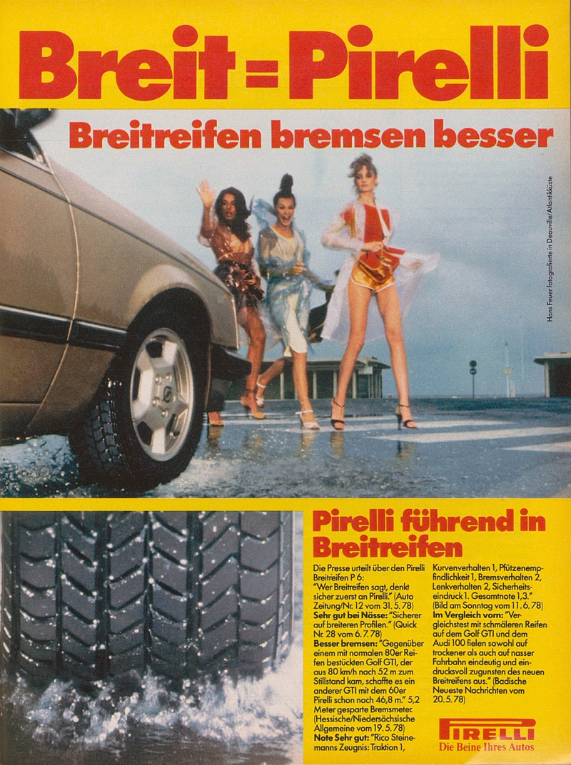 Pirelli-Werbung P6 im Jahr 1979