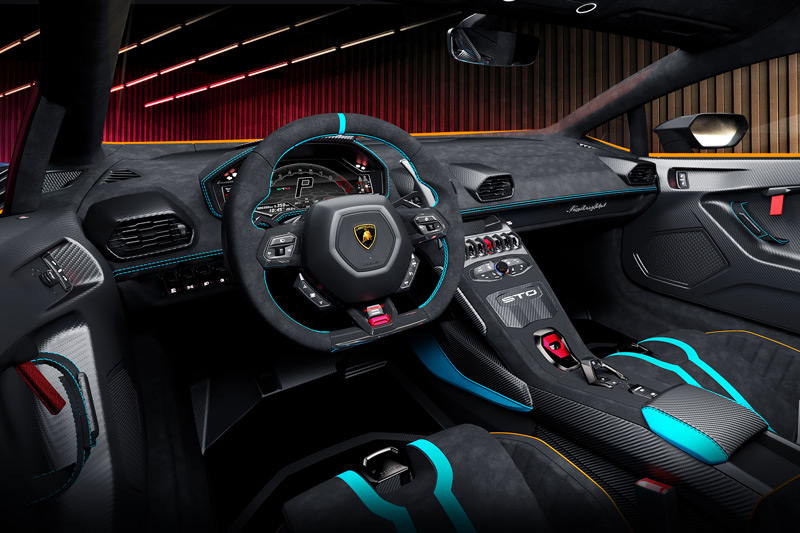 Cockpit des Lamborghini Huracán STO (© Lamborghini)