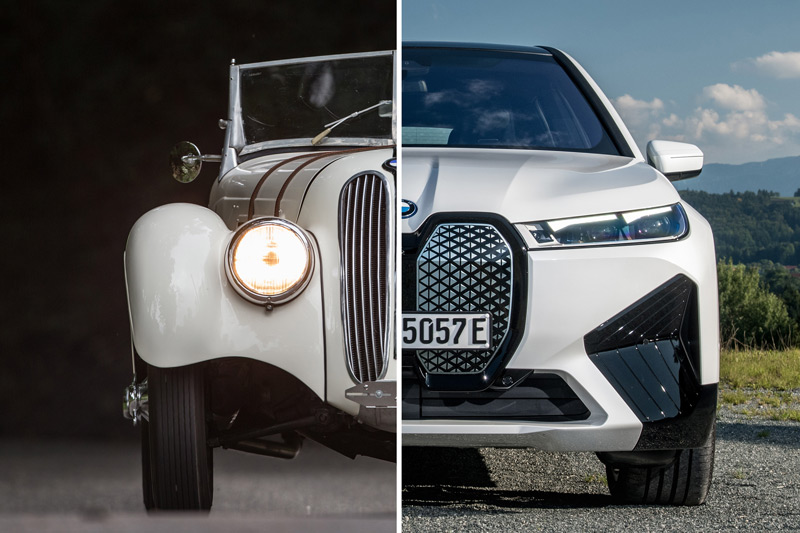 BMW 1938 versus 2022 (© Daniel Reinhard / BMW AG)