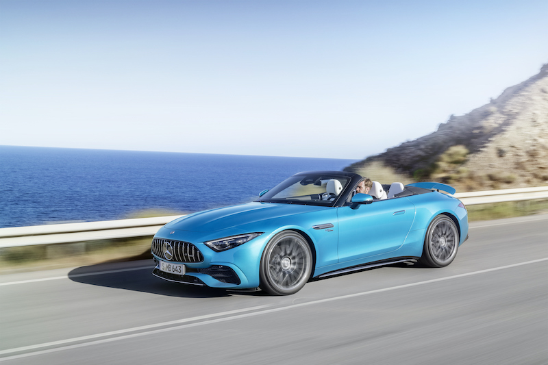 Pressefoto eines Mercedes-AMG SL 43